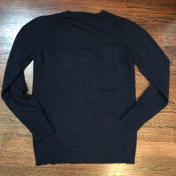Navy wool sweater v neck - Picture 2 of 3
